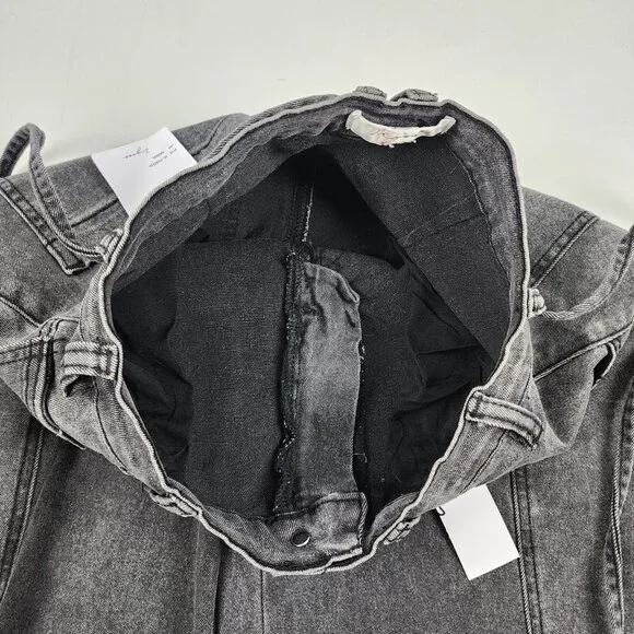 Vigoss Jeans Womens 0/24 Black Belted Barrel Leg Denim VC-P03222A (24x26) NWT - Picture 5 of 13